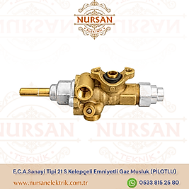 E.C.A.Sanayi Tipi 21 S Kelepçeli Emniyetli Gaz Musluk (PİLOTLU)