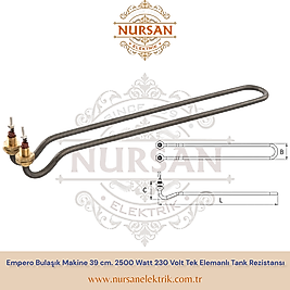 Empero Bulaşık Makine 39 cm. 2500 Watt 230 Volt Tek Elemanlı Tank Rezistansı