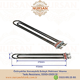 Öztiryakiler Konveyörlü Bulaşık Makinesi Yıkama Tankı Resiztansı, 2000+2500 W (RİCA)