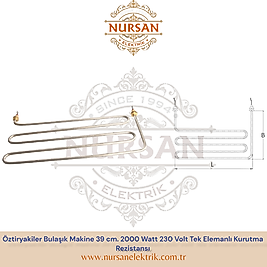 Öztiryakiler Bulaşık Makine 39 cm. 2000 Watt 230 Volt Tek Elemanlı Kurutma Rezistansı