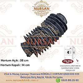 Vital & Mutaş Çamaşır Makinesi KÖRÜKLÜ HORTUM Q50X300 MM Deterjan Giriş Büyük  Körük Hortumu