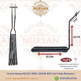 Vital & Mutaş Fritöz 6500W 380V 123006 900 Seri Fritöz Rezistans