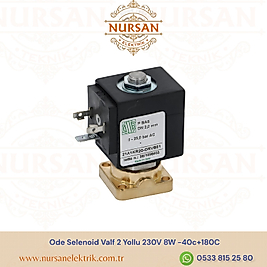 Ode Selenoid Valf 2 Yollu 230V 8W -40c+180C