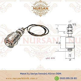 Metal Sıvı Su Seviye Sensörü 45mm OEM