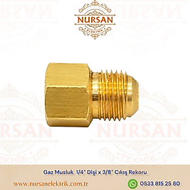 Gaz Musluk  1/4″ Dişi x 3/8″ Cıkış Rekoru