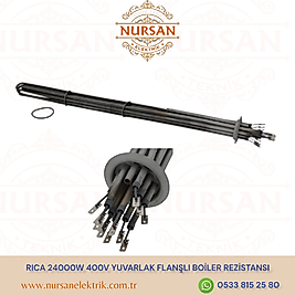 RICA 24000W 400V YUVARLAK FLANŞLI BOİLER REZİSTANSI