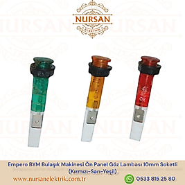 Empero BYM Bulaşık Makinesi Ön Panel Göz Lambası 10mm Soketli (Kırmızı-Sarı-Yeşil)