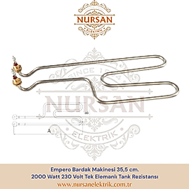 Empero Bardak Makinesi 35,5 cm.  2000 Watt 230 Volt Tek Elemanlı Tank Rezistansı