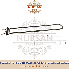 Bulaşık Makine 42 cm. 3250 Watt 230 Volt Tek Elemanlı Kazan Rezistansı Teknik Isısan Upi R5116-1P