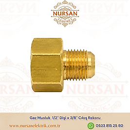 Gaz Musluk  1/2″ Dişi x 3/8″ Cıkış Rekoru
