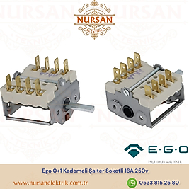 Ego Kademeli Şalter  0+1 Soketli 16A