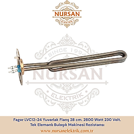 Fagor LVC12-24 Yuvarlak Flanş 28 cm. 2800 Watt 230 Volt. Tek Elemanlı Bulaşık Makinesi Rezistansı