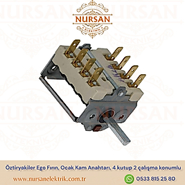 Öztiryakiler Ego Fırın, Ocak Kam Anahtarı, 4 kutup 2 çalışma konumlu