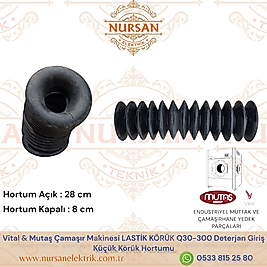 Vital & Mutaş Çamaşır Makinesi LASTİK KÖRÜK Q30-300 Deterjan Giriş Küçük Körük Hortumu