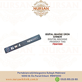 Portabianco&Velargastro Bulaşık Makinesi  1000 lik Ön Panel Etiketi  PBW1000
