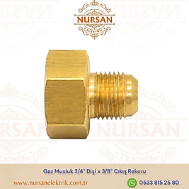 Gaz Musluk 3/4″ Dişi x 3/8″ Cıkış Rekoru