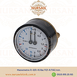 Manometre 0-3/0-15 Bar Fi/1-8 Fi62 mm