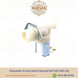 Öztiryakiler Su Giriş Ventili, Solenoid Valf Tekli 220V 3/4