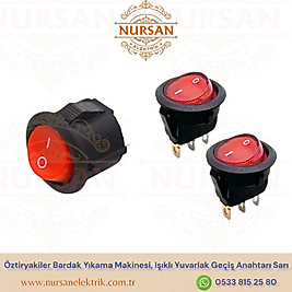 Öztiryakiler Bardak Yıkama Makinesi, Işıklı Yuvarlak Geçiş Anahtarı Sarı