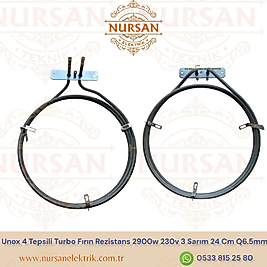 Unox 4 Tepsili Turbo Fırın Rezistans 2900w 230v 3 Sarım 24 Cm Q6.5mm