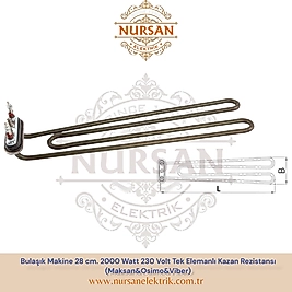 Bulaşık Makine 28 cm. 2000 Watt 230 Volt Tek Elemanlı Kazan Rezistansı (Maksan&Osimo&Viber)