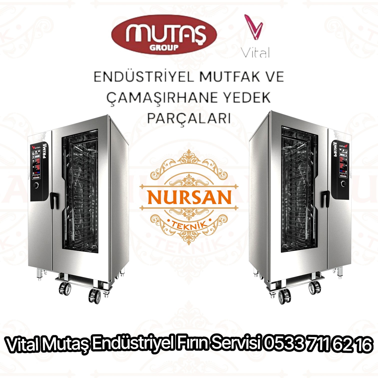 Vital Mutaş Konveksiyonlu Fırın Gazlı Prıme Plus 20 Gn 1/1 Servisi Ankara 0533 711 62 16
