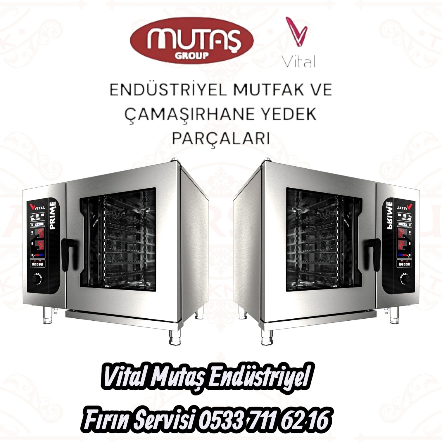 Vital Mutaş Konveksiyonlu Fırın Gazlı Prıme Plus 10 Gn 1/1 Servisi 0533 711 62 16
