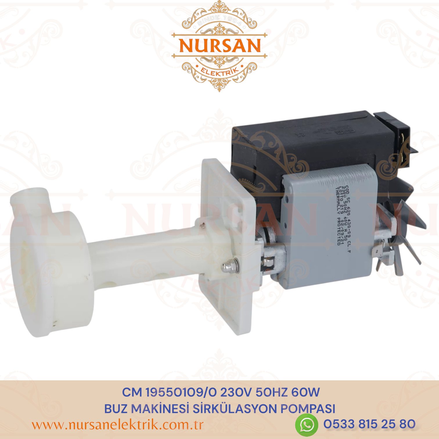 CM 19550109/0 230V 50HZ 60W BUZ MAKİNESİ SİRKÜLASYON POMPASI