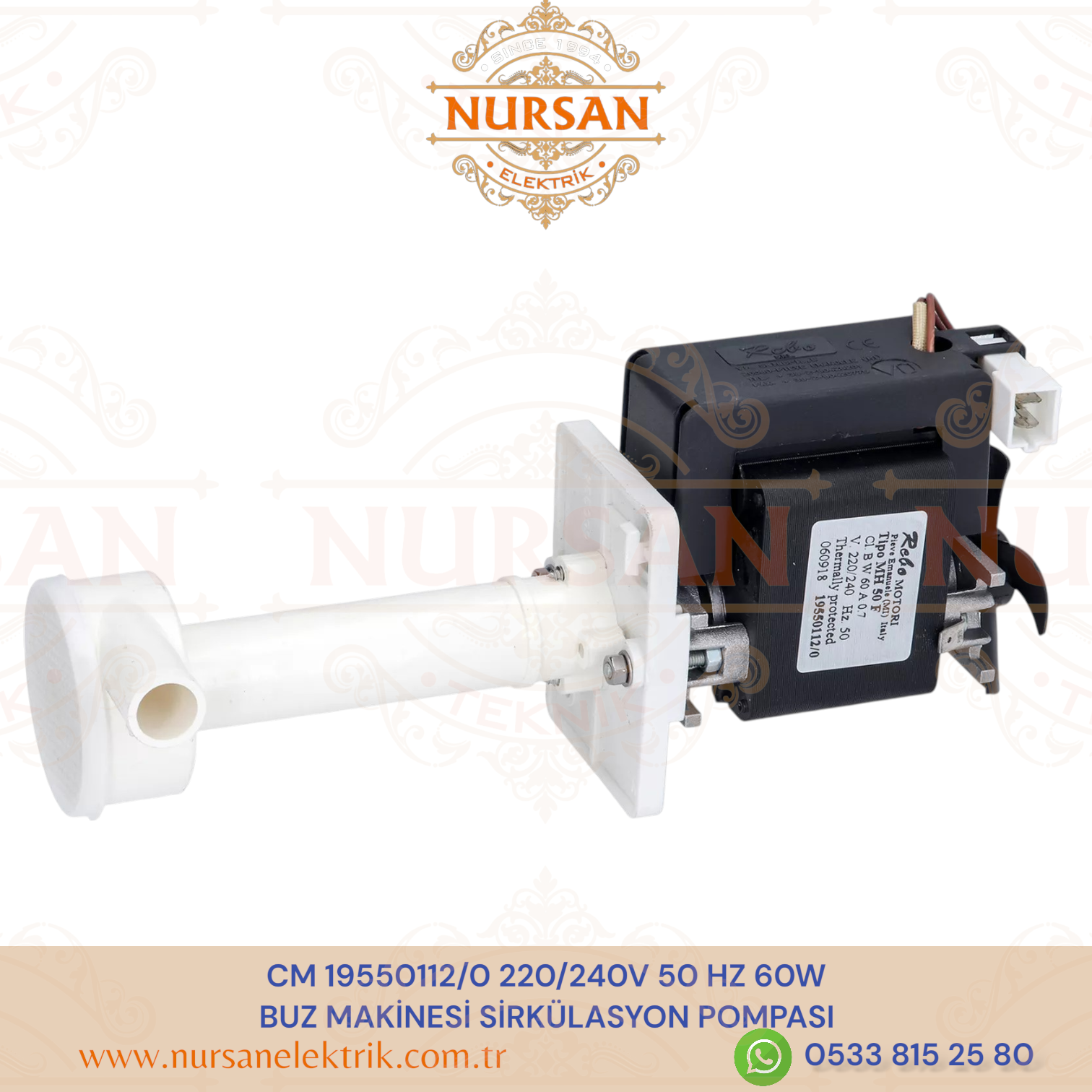 CM 19550112/0 220/240V 50 HZ 60W BUZ MAKİNESİ SİRKÜLASYON POMPASI