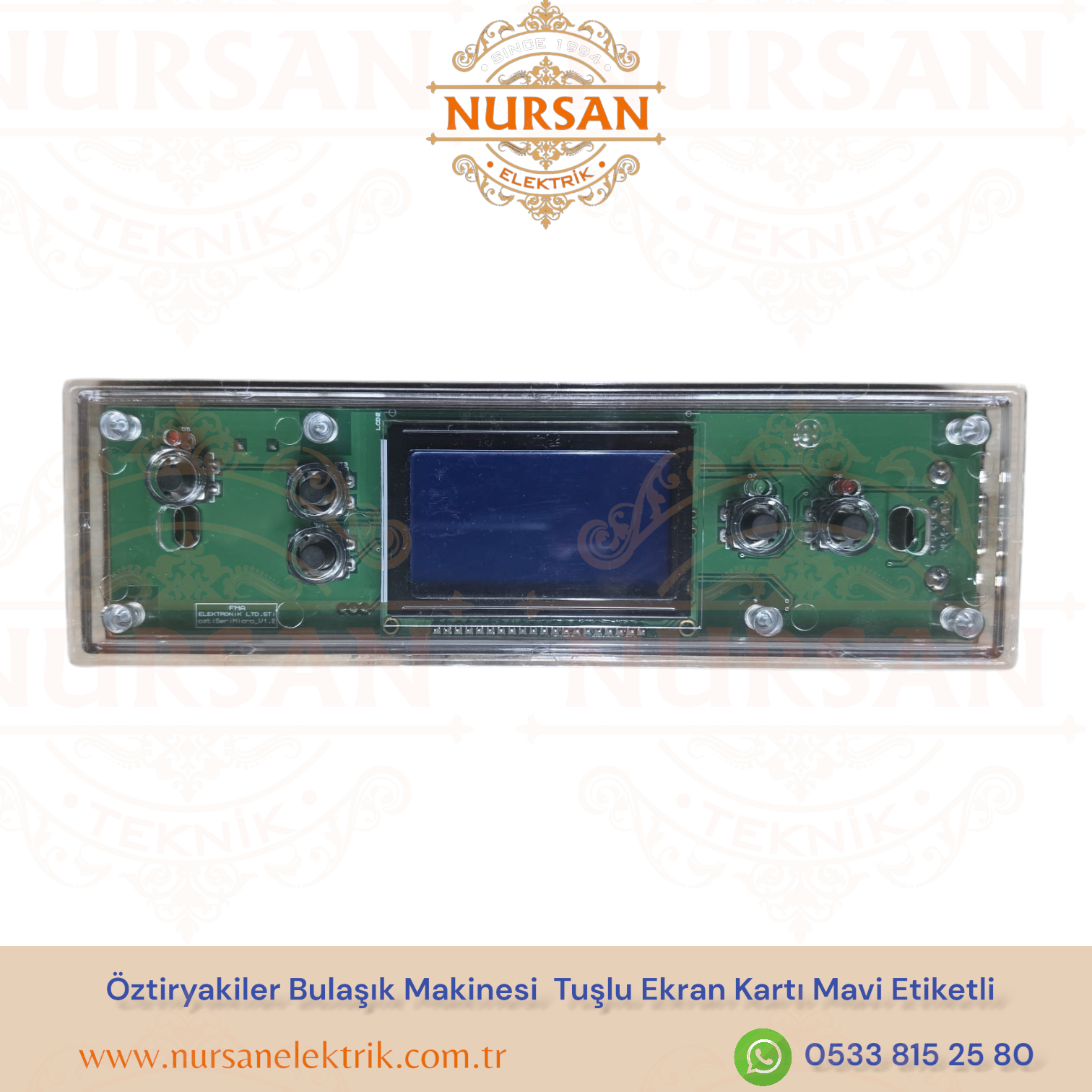 Öztiryakiler Bulaşık Makinesi Tuşlu Ekran Kartı (Mavi Etiketli Model)