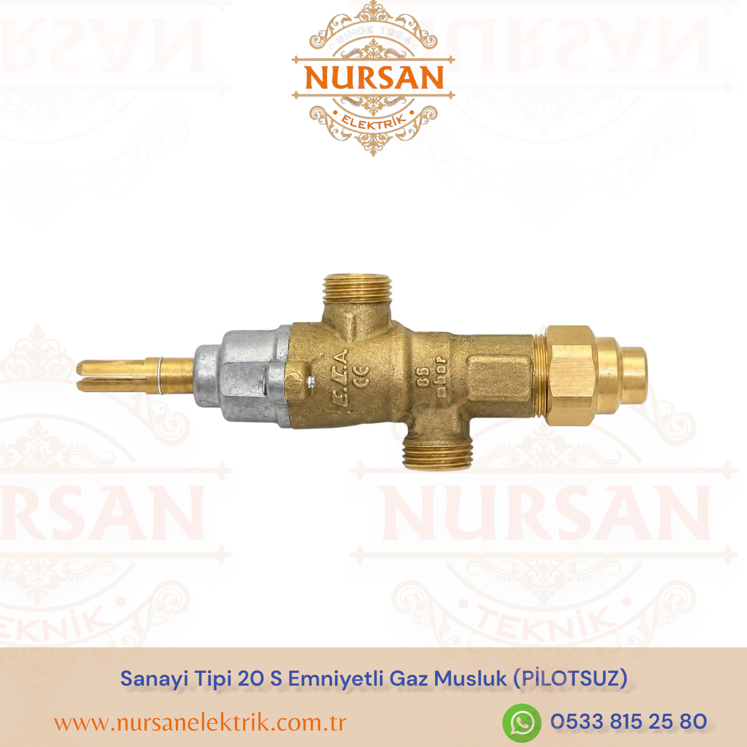 Sanayi Tipi 20 S Emniyetli Gaz Musluk (PİLOTSUZ)