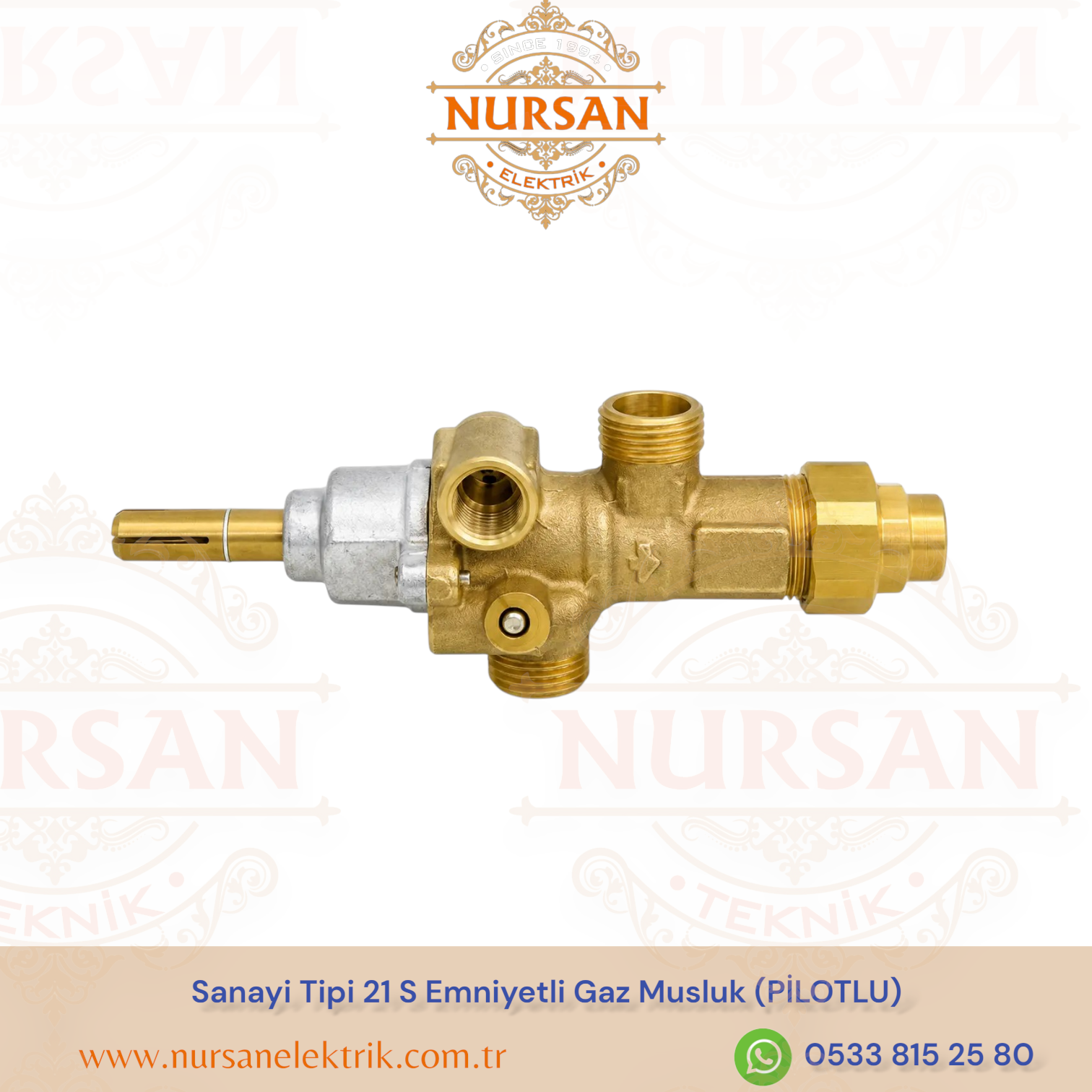 Sanayi Tipi 21 S Emniyetli Gaz Musluk (PİLOTLU)
