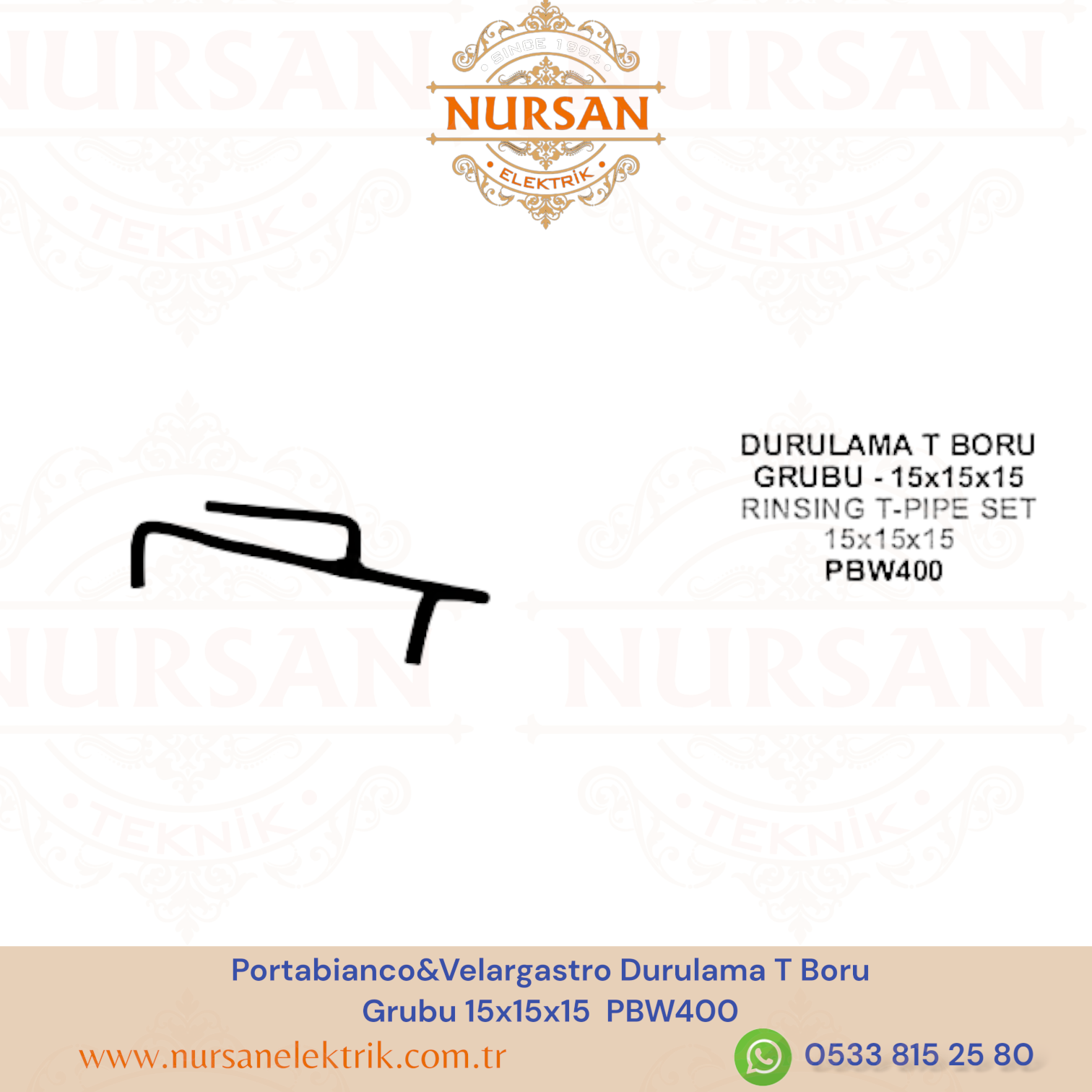 Portabianco&Velargastro Durulama T Boru  Grubu 15x15x15  PBW400